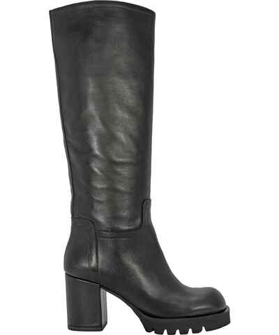 Stivale Da Donna In Vernice Naplak Ed Elasticizzato Bianco Con Mezza Cerniera Tacco 8 610720