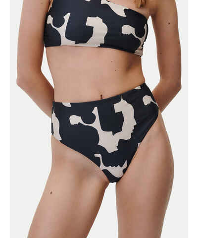 Pfreesea Set bikini da donna a vita alta, costume da bagno bestseller in 2 pezzi, a costine, monospalla, controllo della pancia, Arancione, S