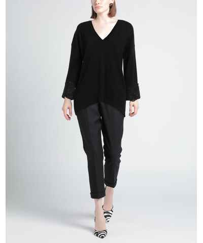 Maglione Donna In Lana Merino Oversize Autunno Inverno - Collo Alto E Maniche A Pipistrello - 3