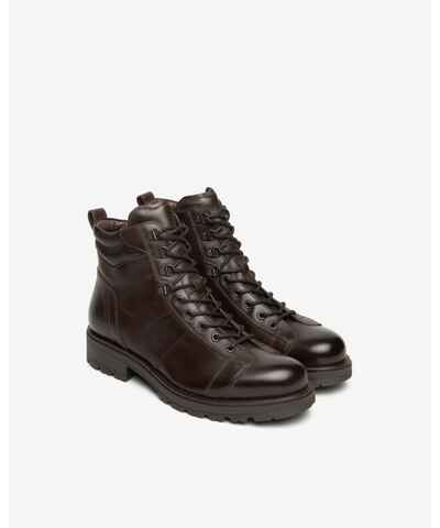 Steve Madden Hodge Anfibi Uomo, Pelle Marrone Chiaro, Numero 43 EU, Con Zip Laterale E Puntale