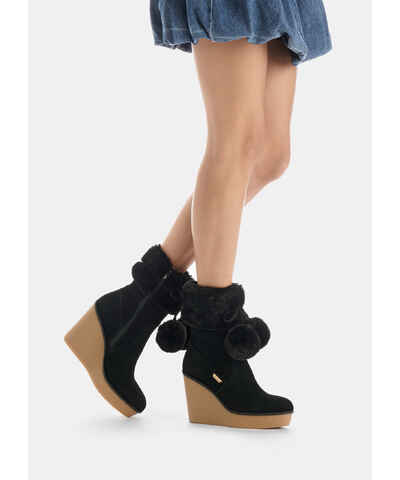 DESIGN - Stivaletti In Pelle Sintetica Neri Con Suola Spessa - Foto 13