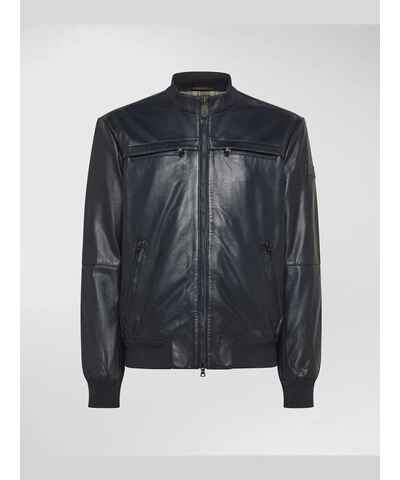 Giacca In Pelle Uomo – Stile Blouson, Chiusura Con Cerniera E Risvolti - 5