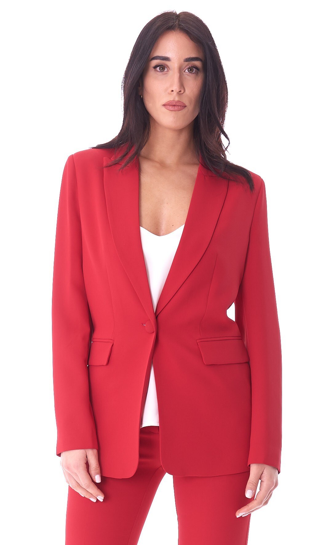 TAILLEUR TWINSET CON PANTALONE A ZAMPA, Colore Rosso