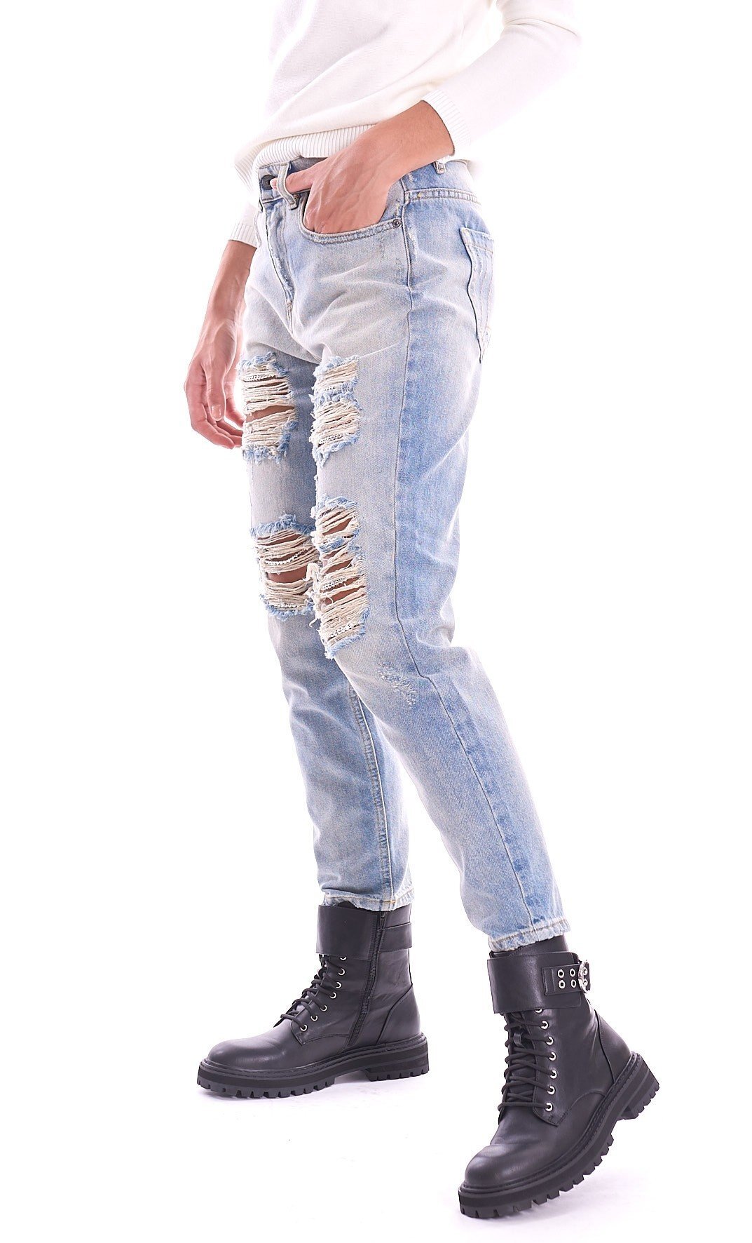 JEANS BOYFRIEND TWINSET ACTITUDE CON ROTTURE