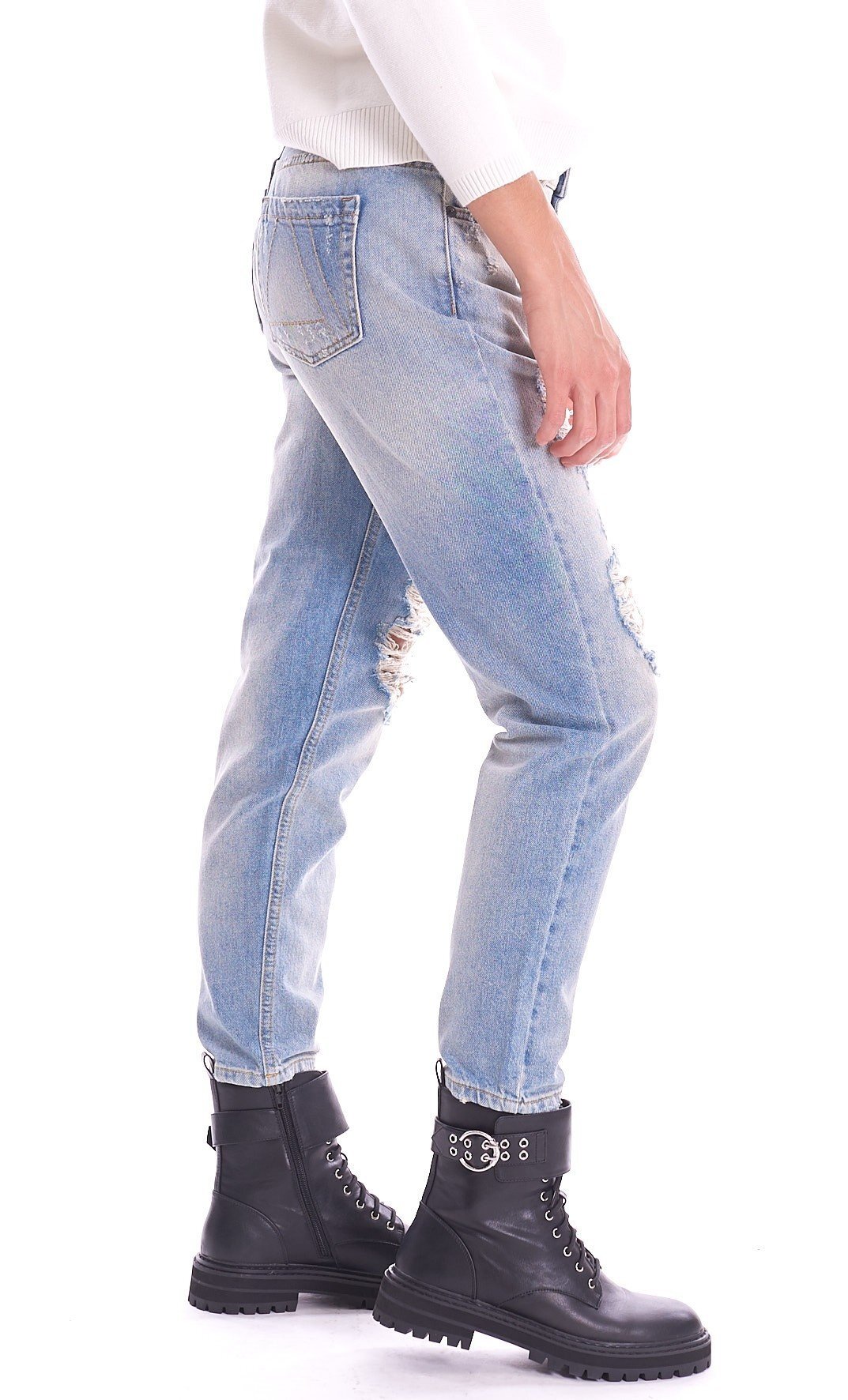 JEANS BOYFRIEND TWINSET ACTITUDE CON ROTTURE
