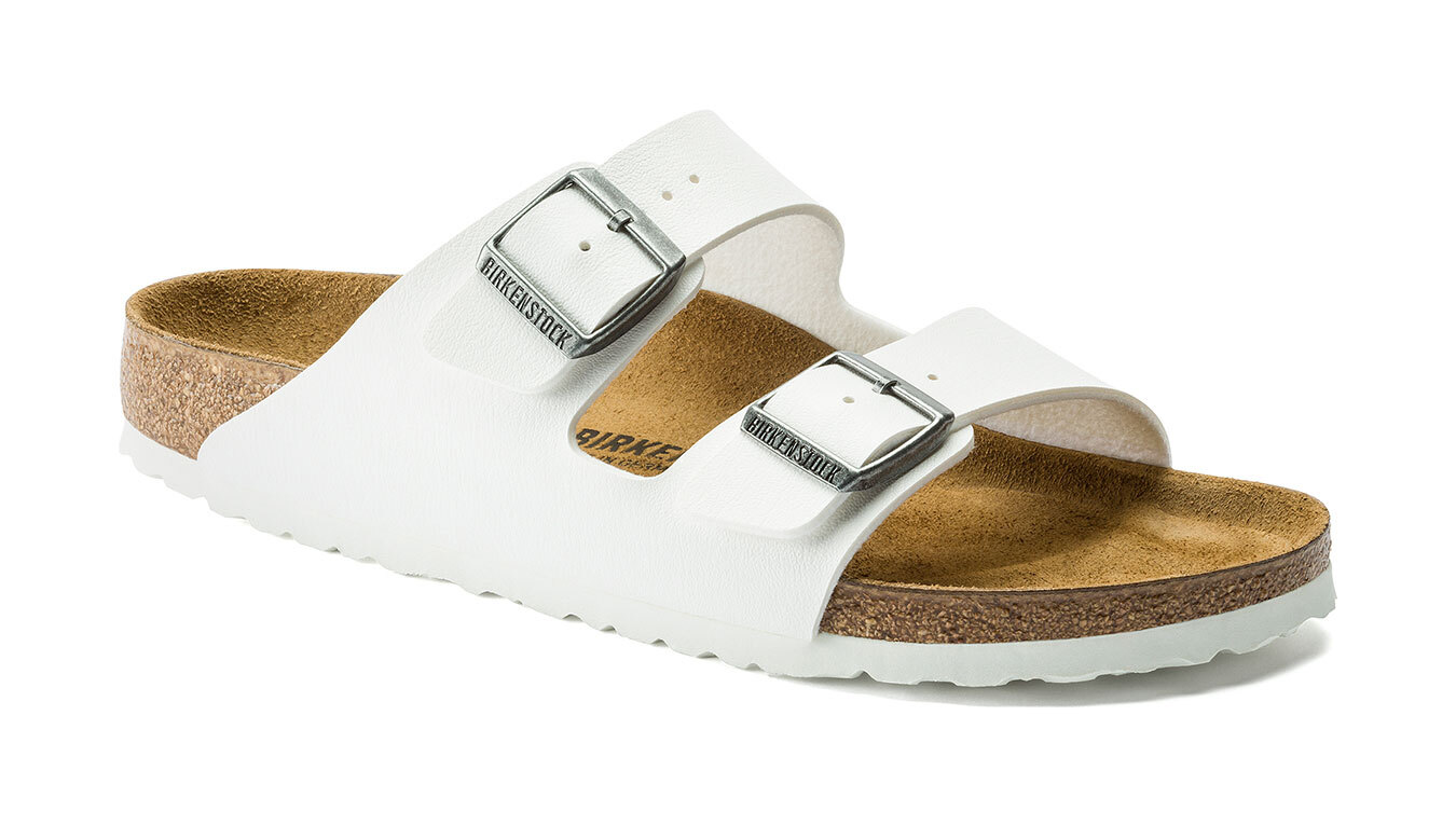 Birkenstock Arizona Birko-Flor White Regular Fit Donne - Sandali Birkenstock - Bianco - 0552681-7.5