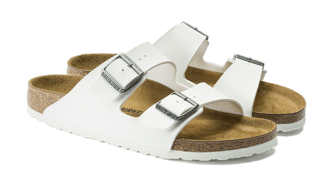 Birkenstock Arizona Birko-Flor White Regular Fit Donne - Sandali Birkenstock - Bianco - 0552681-7.5