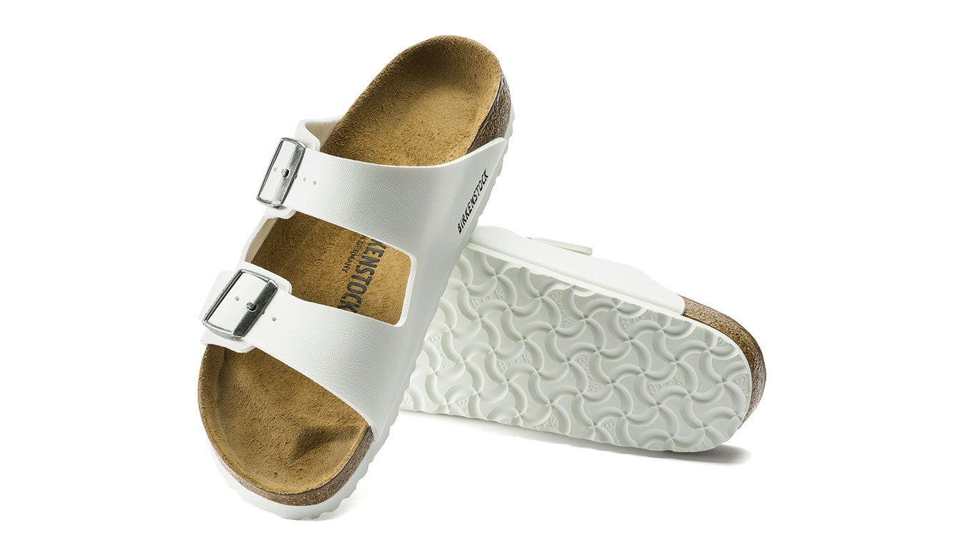 Birkenstock Arizona Birko-Flor White Regular Fit Donne - Sandali Birkenstock - Bianco - 0552681-7.5