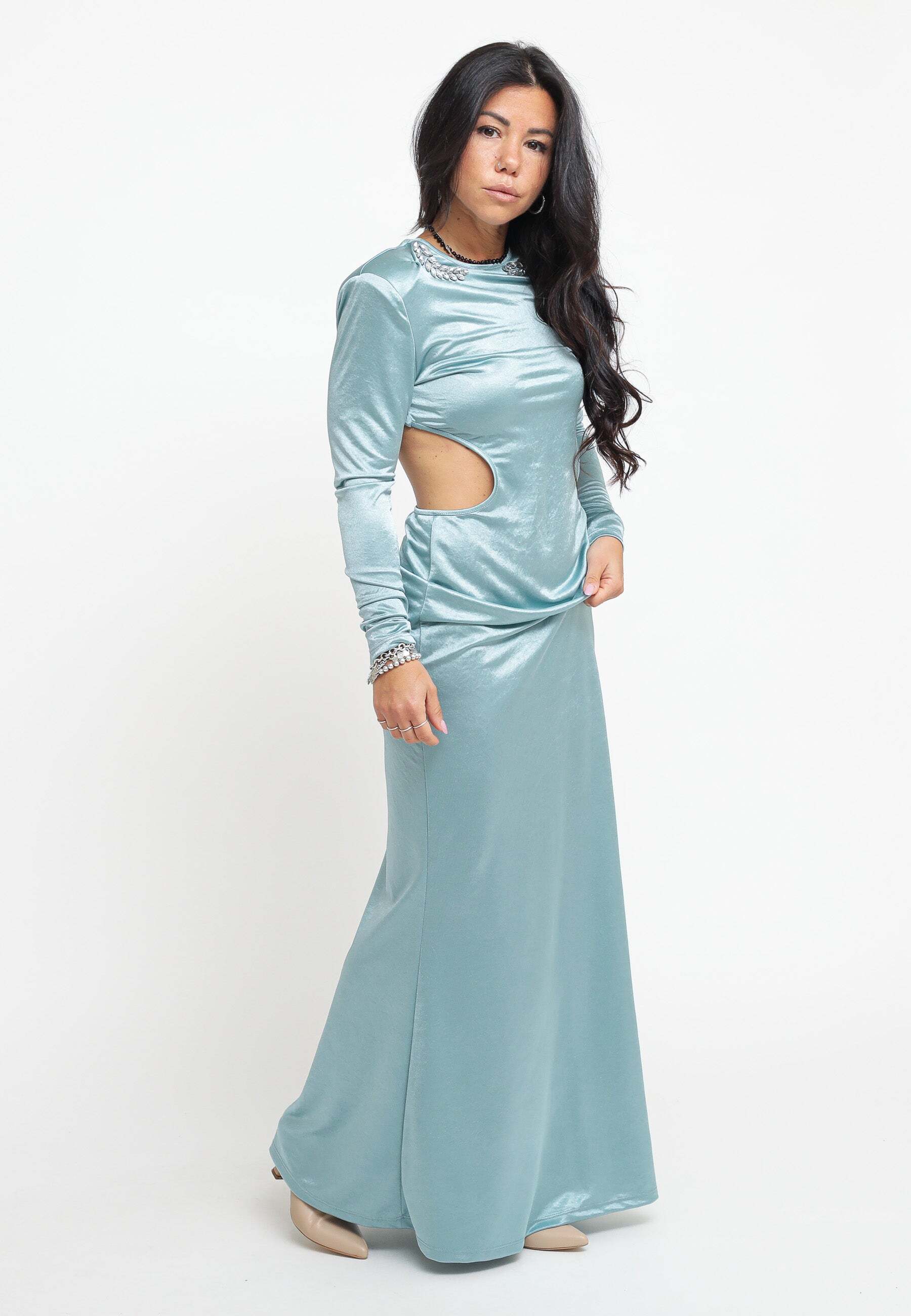 Have One Abito Lungo Cut Out - Menta Azzurro Vestiti Woman PE23 promo