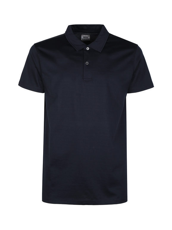 Baci & Abbracci Polo In Cotone Uomo Manica Corta Blu Taglia L