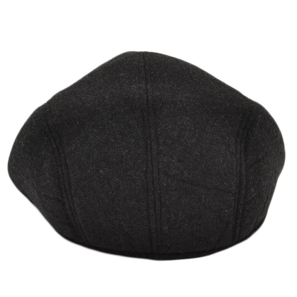 Malu Shoes Berretto Coppola Piatta Strillone Uomo Invernale Tessuto Foderato Nero Berretto Regolabile