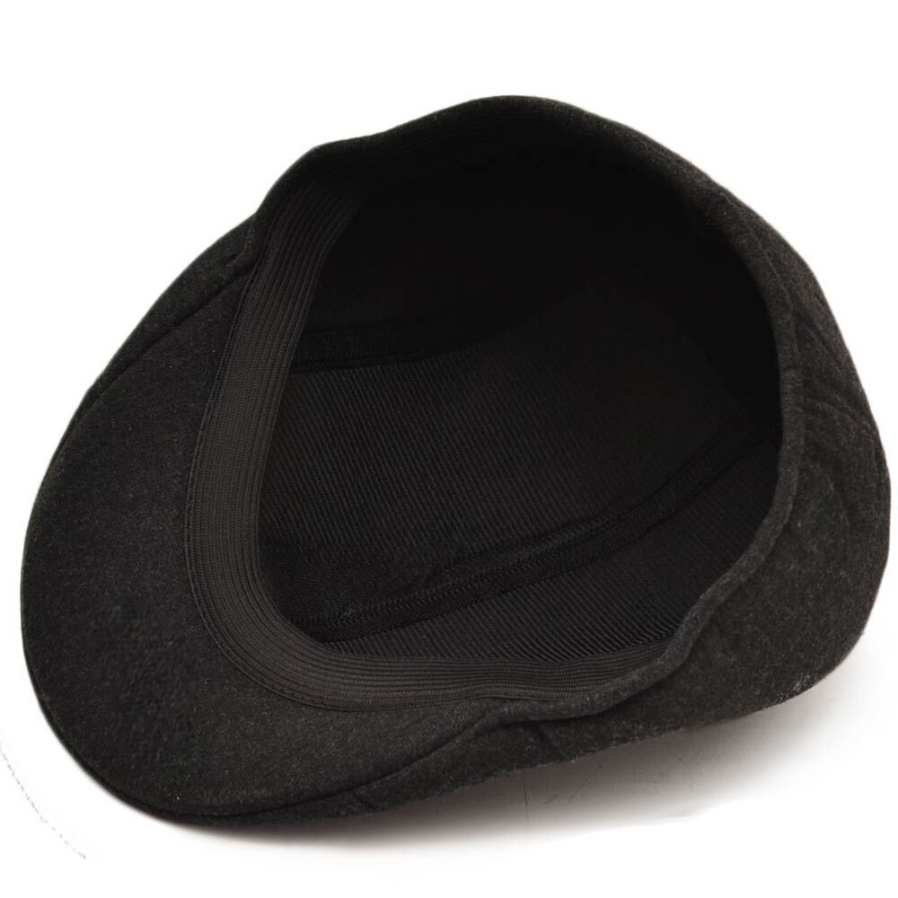 Malu Shoes Berretto Coppola Piatta Strillone Uomo Invernale Tessuto Foderato Nero Berretto Regolabile