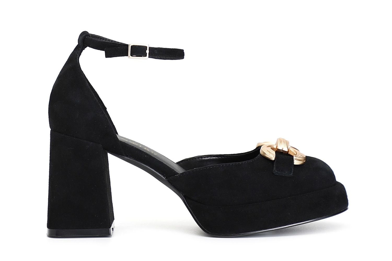 Cafènoir LD5030 Décolleté in camoscio con laccio e morsetto