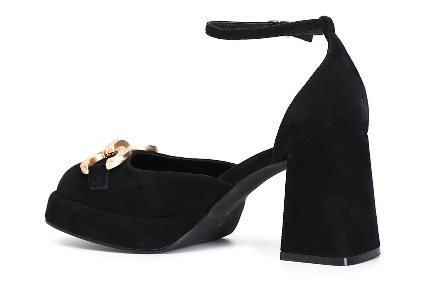 Cafènoir LD5030 Décolleté in camoscio con laccio e morsetto