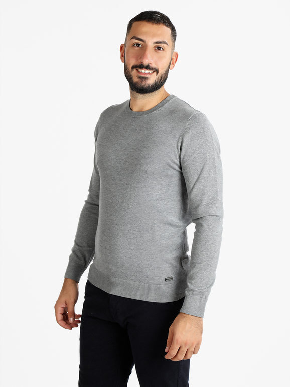 Baci & Abbracci Pullover Girocollo Da Uomo Grigio Taglia 3xl