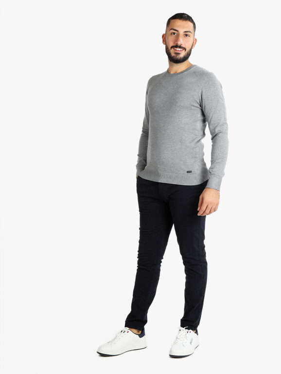 Baci & Abbracci Pullover Girocollo Da Uomo Grigio Taglia 3xl