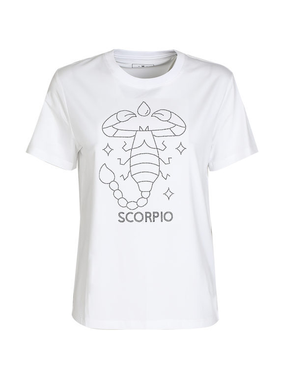 Solada T-shirt Manica Corta Donna Segno Zodiacale Scorpione Bianco Taglia 3xl
