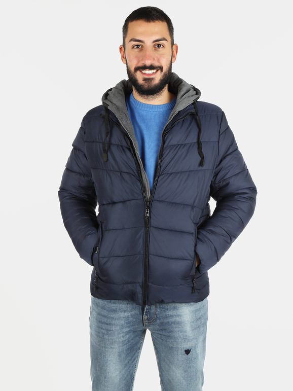 Solada Giubbotto Uomo Imbottito Con Cappuccio Giacconi e Blu Taglia M
