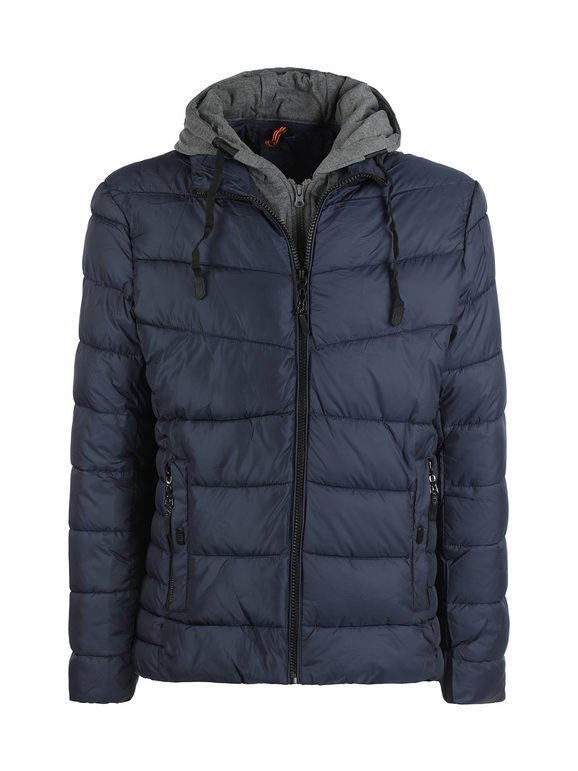 Solada Giubbotto Uomo Imbottito Con Cappuccio Giacconi e Blu Taglia M