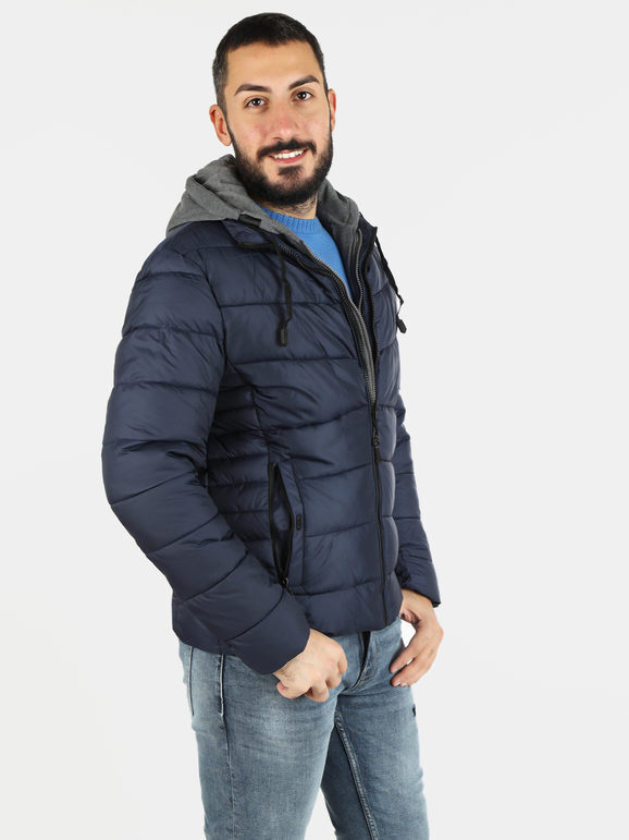 Solada Giubbotto Uomo Imbottito Con Cappuccio Giacconi e Blu Taglia M