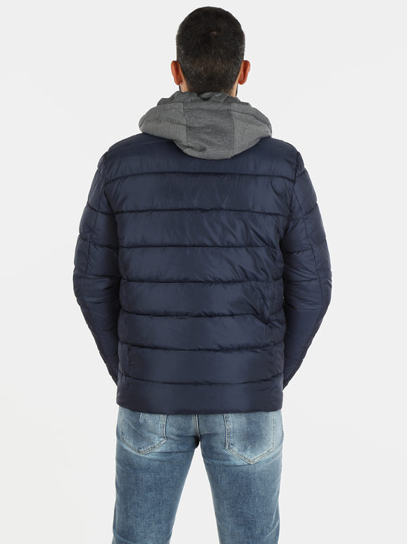 Solada Giubbotto Uomo Imbottito Con Cappuccio Giacconi e Blu Taglia M