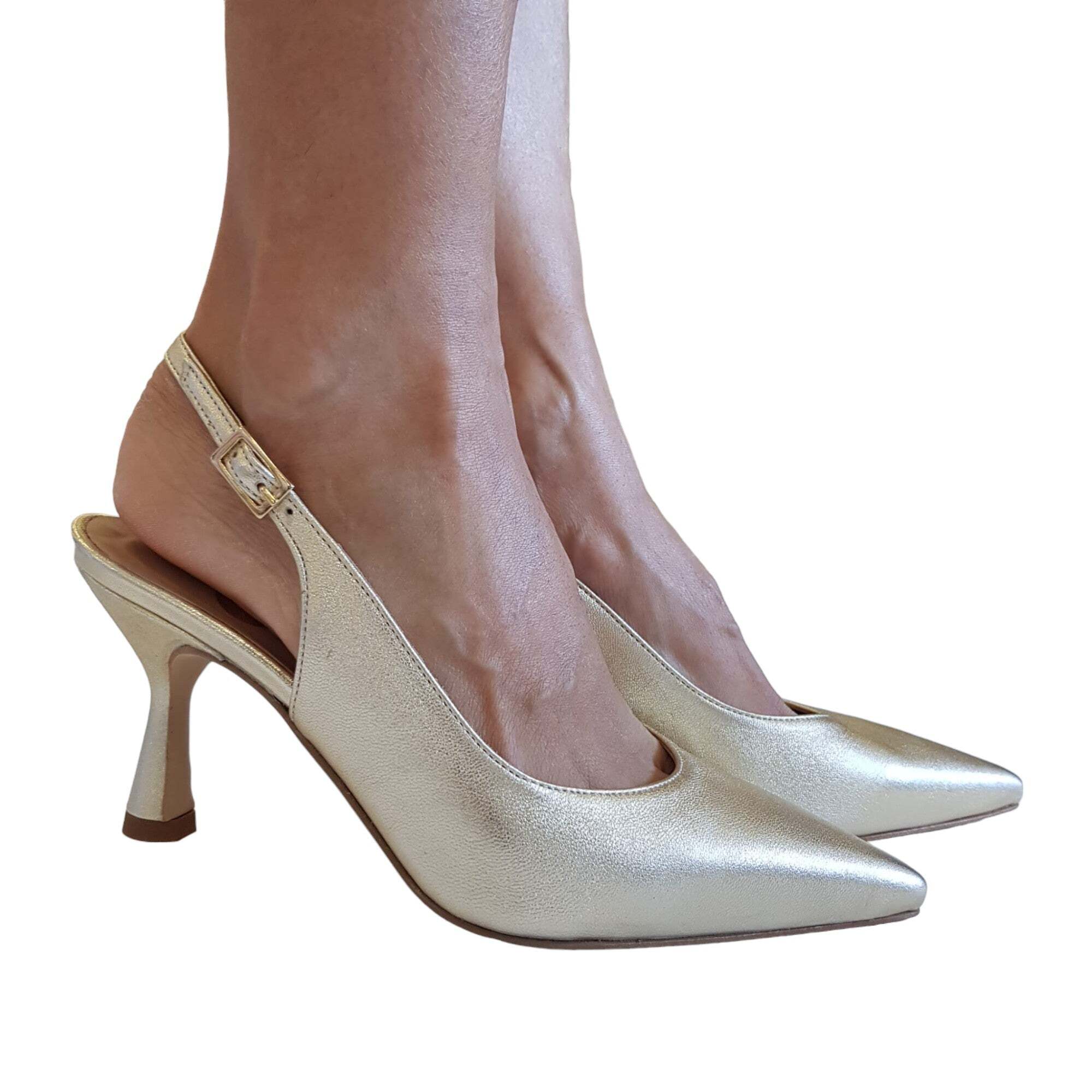 Andrea Pinto Sandalo Donna Platino tacco 8,5 cm. Rif.948