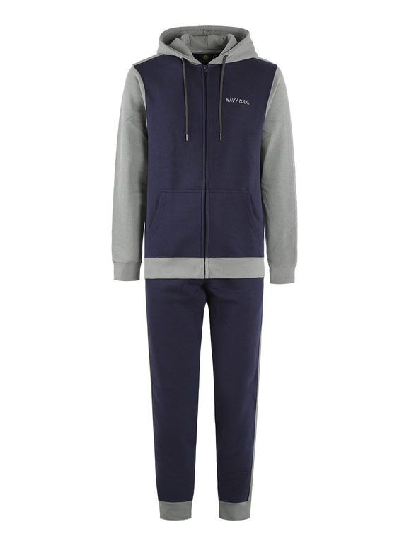 Alessandro Salvarini Felpa Uomo Blu con Cappuccio Casual (IT 54