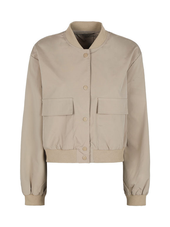 Solada Giacca Bomber Cropped Da Donna Leggere Beige Taglia S/m