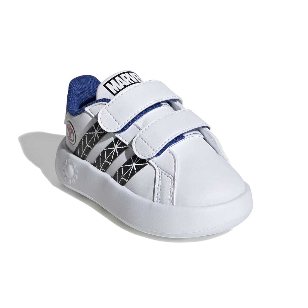 Sneakers primi passi bianche da bambino con stampa Spiderman adidas Grand Court CF I
