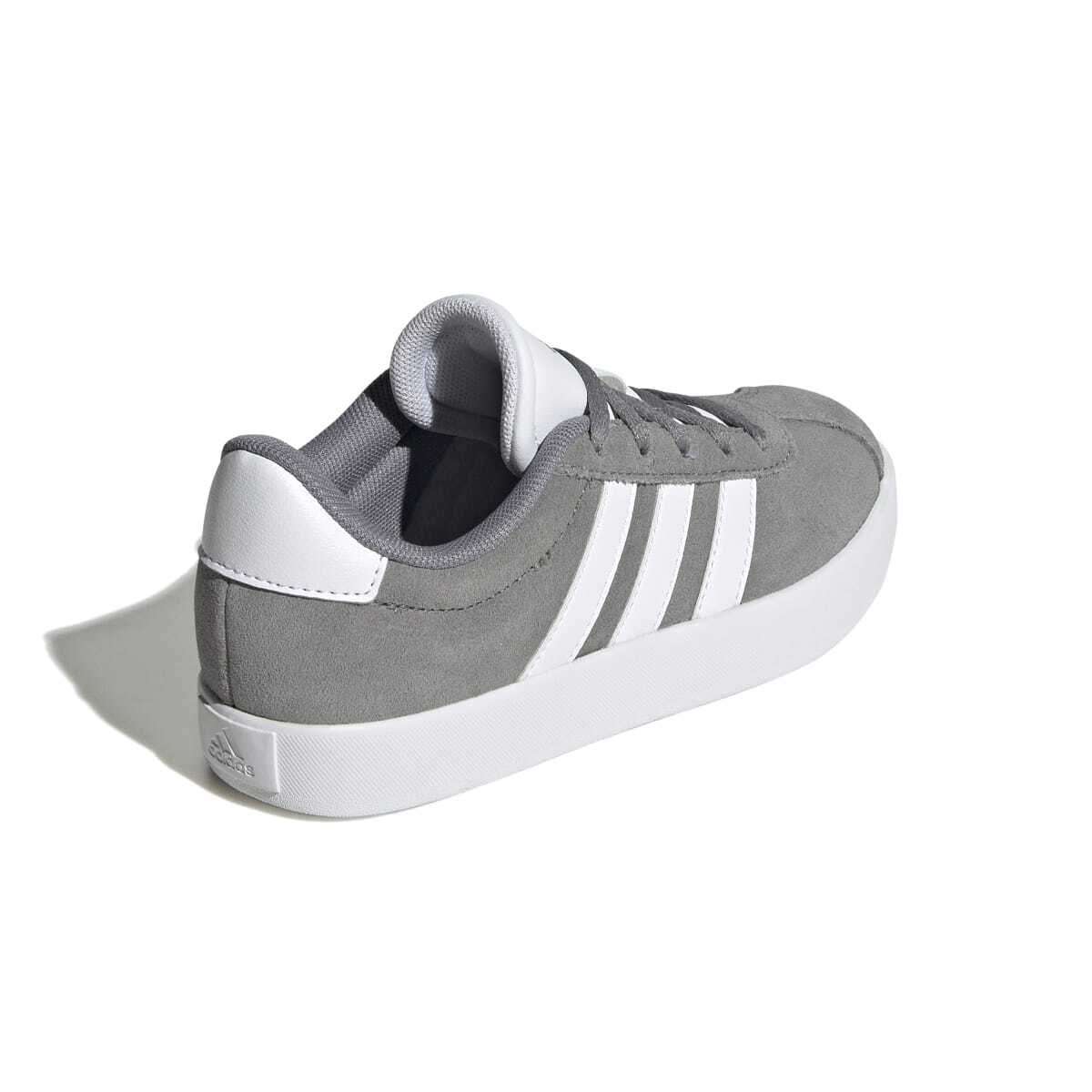 Sneakers grigie da ragazzo con strisce bianche adidas VL Court 3.0 K