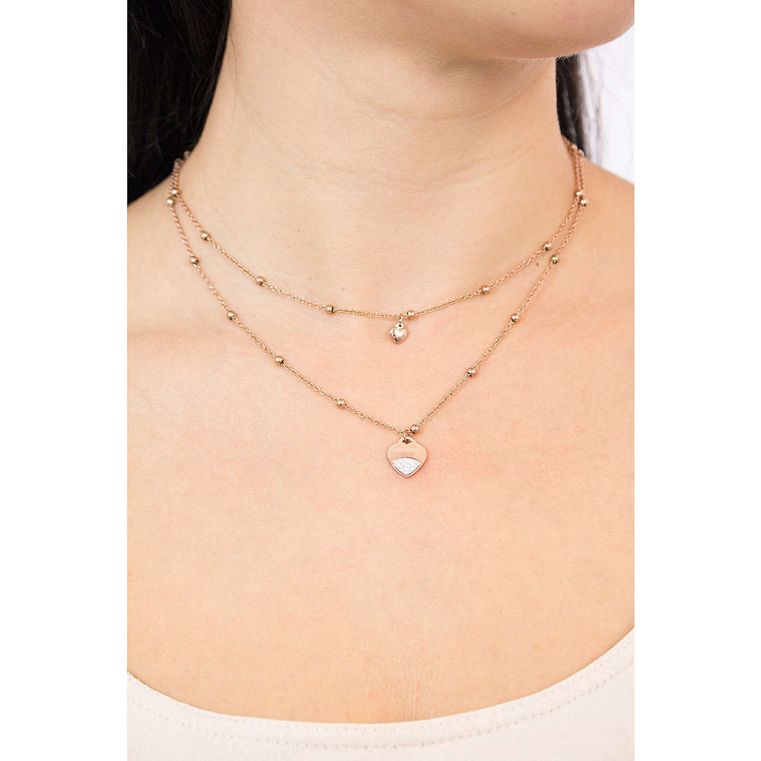 Collana donna gioielli Ops Objects glitter fancy cuore opscl-371