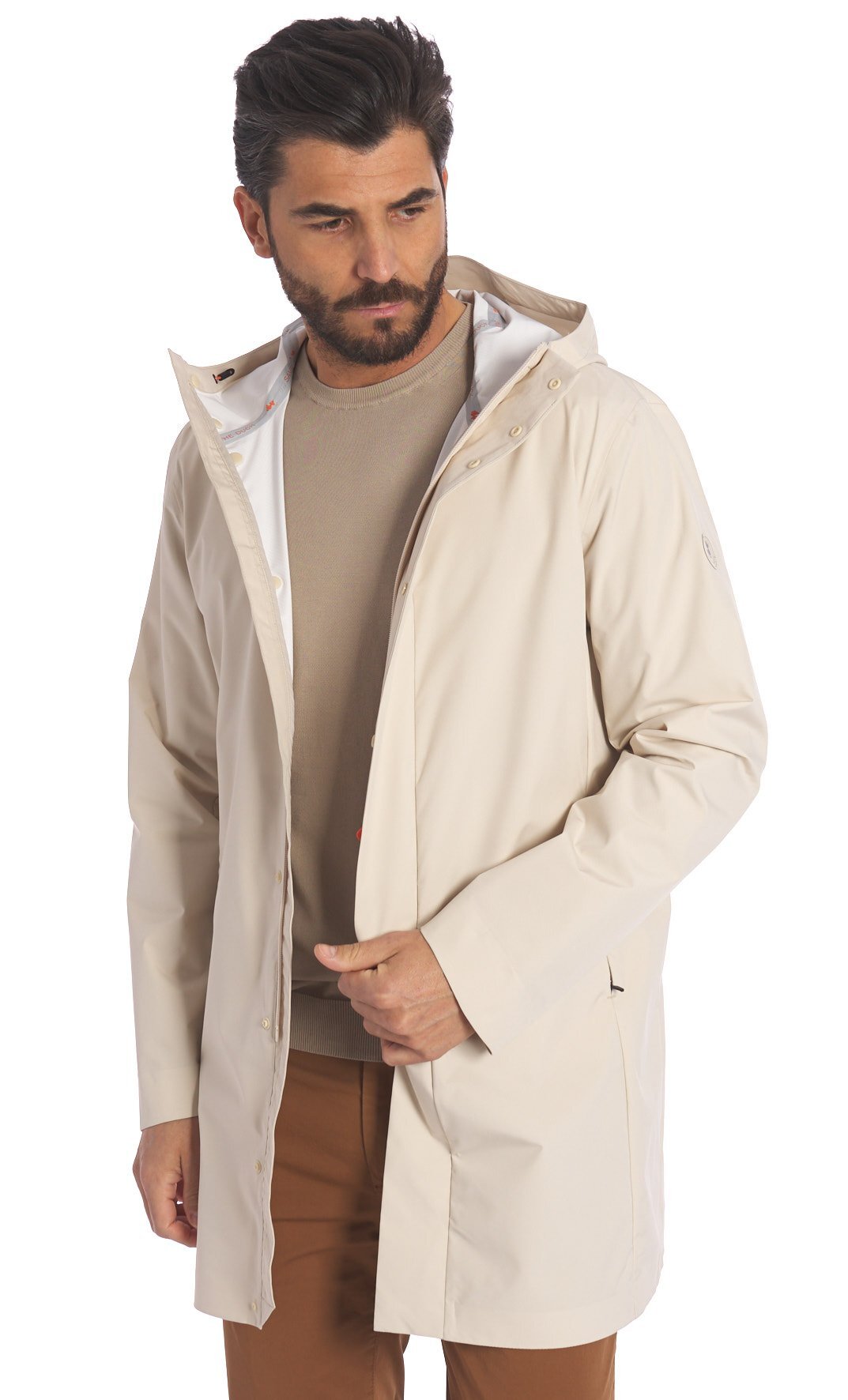 CAPPOTTO SAVE THE DUCK LEGGERO CON CAPPUCCIO DACEY, Colore Sabbia