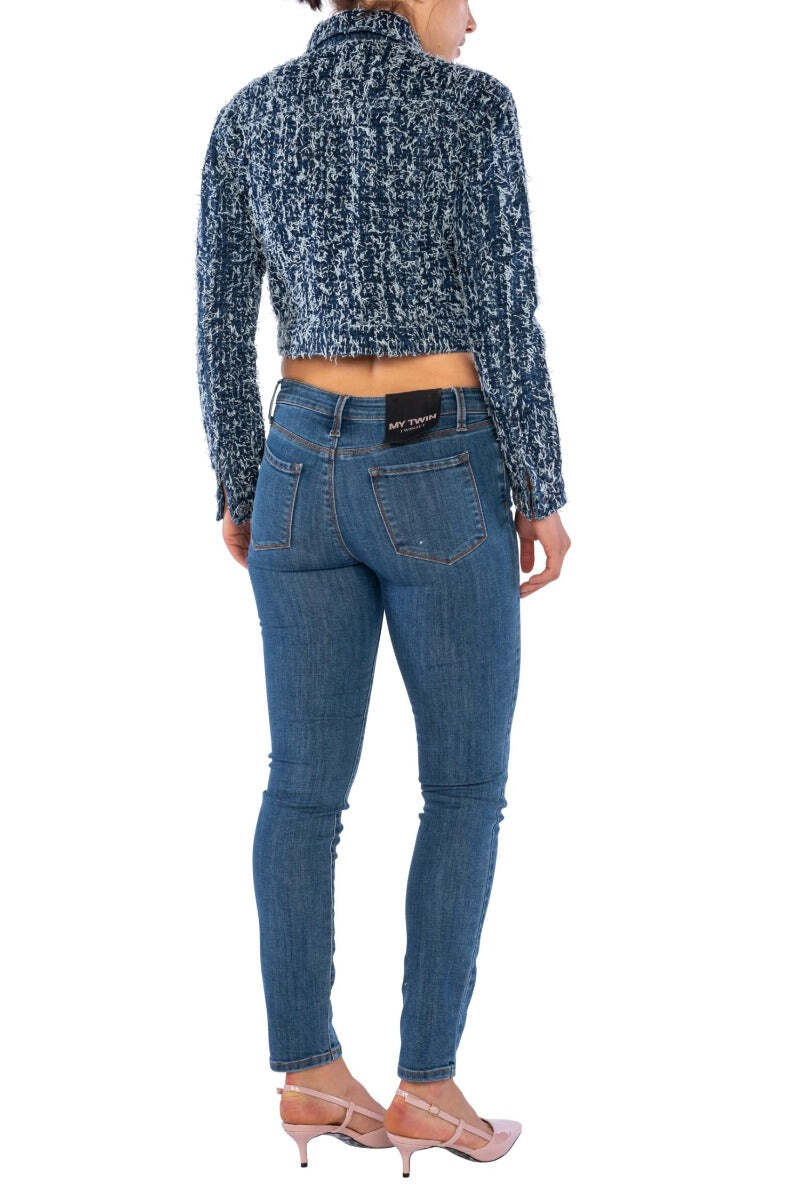 MY TWIN TWINSET Giacca in Jeans con Boucl? - XS