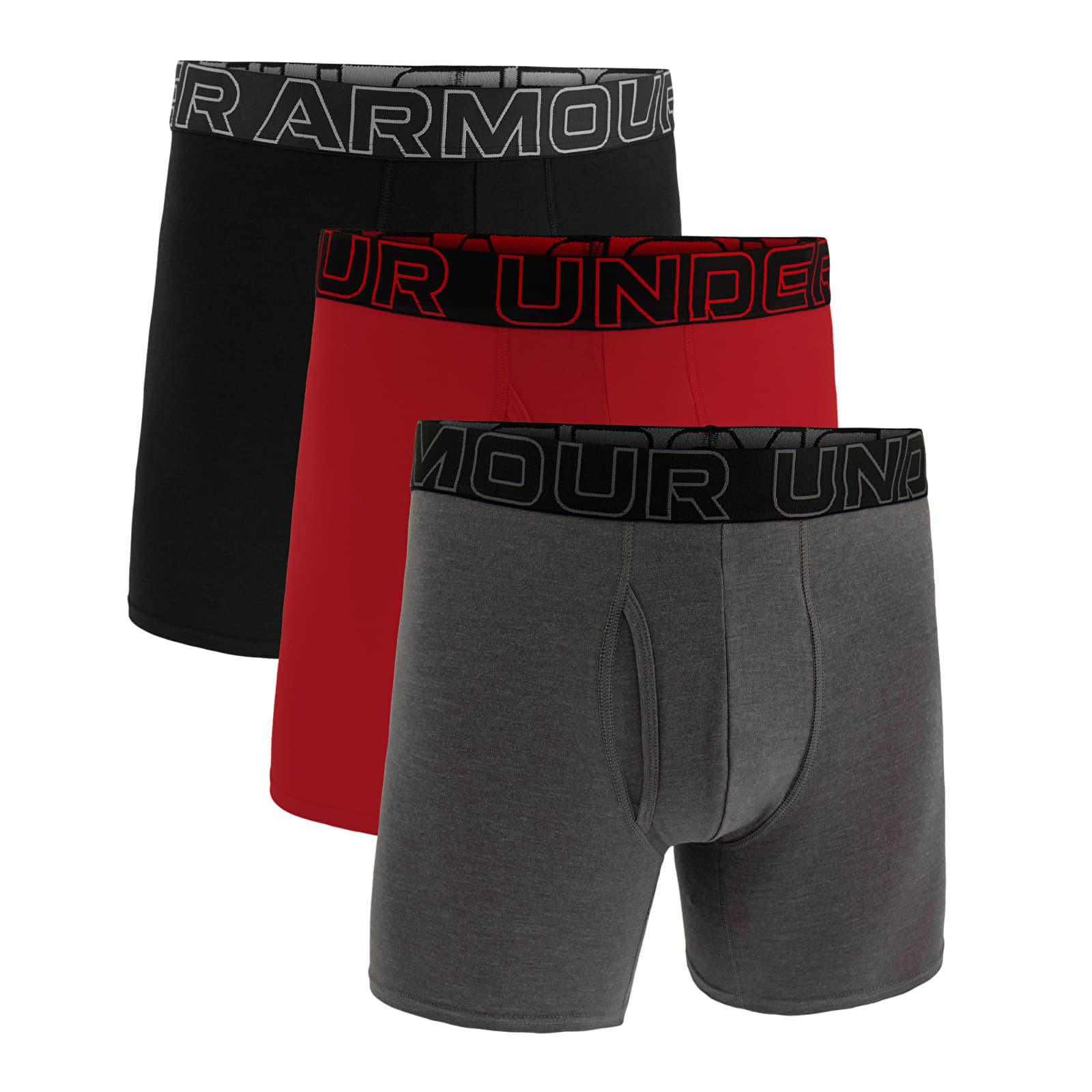 Boxer Under Armour M Perf Cotton 6in 3-Pack Grey XXXXXL