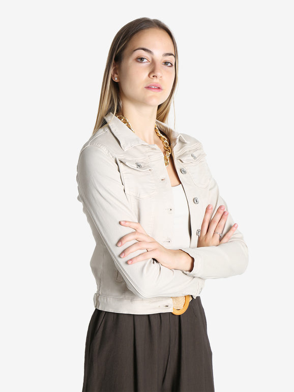 Solada Giacca In Jeans Donna Beige Taglia L