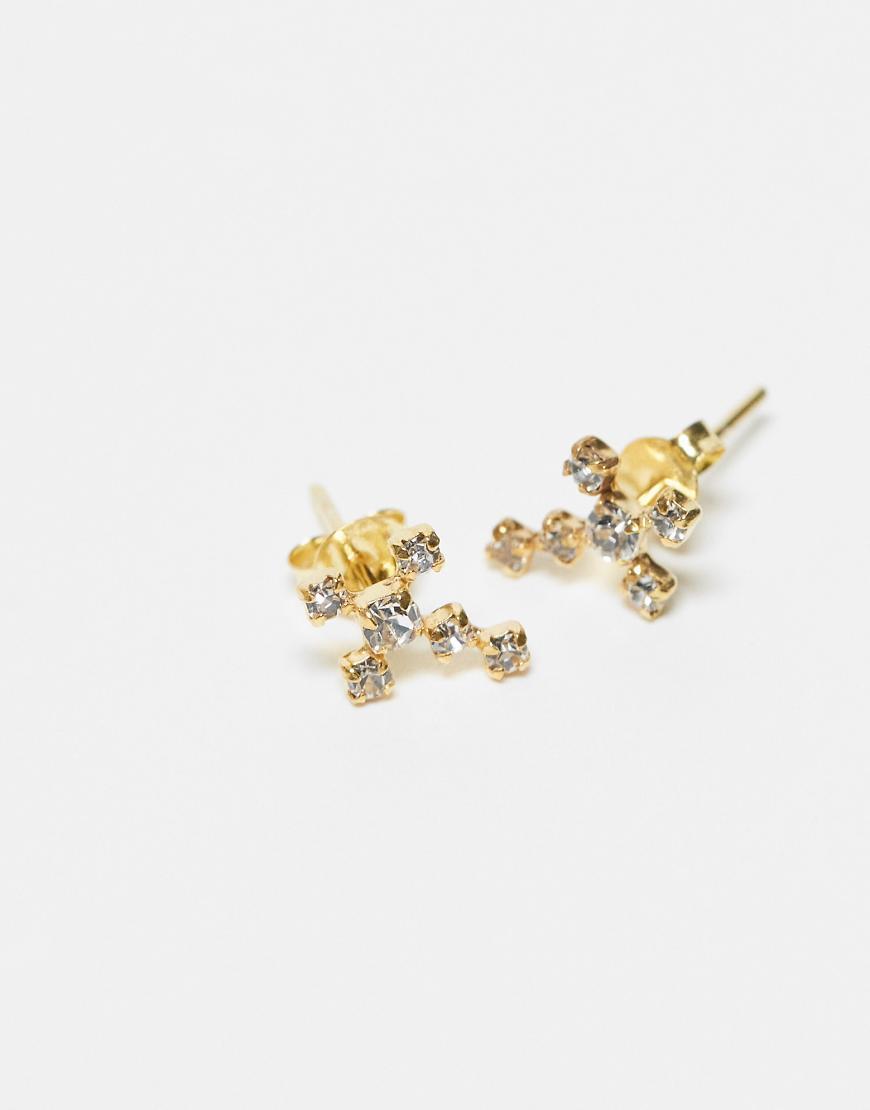 8 Other Reasons x Millie Hannah - Orecchini a bottone oversize effetto fuso placcati in oro 18