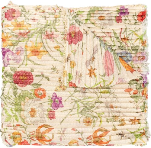 Toni neutri Foulard a fiori Farfetch Donna Accessori Sciarpe 