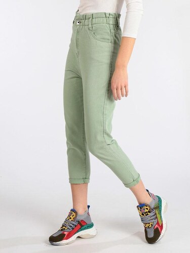 Taglia: XL Donna Miinto Donna Abbigliamento Pantaloni e jeans Jeans Jeans affosulati Tapered Trousers Verde 