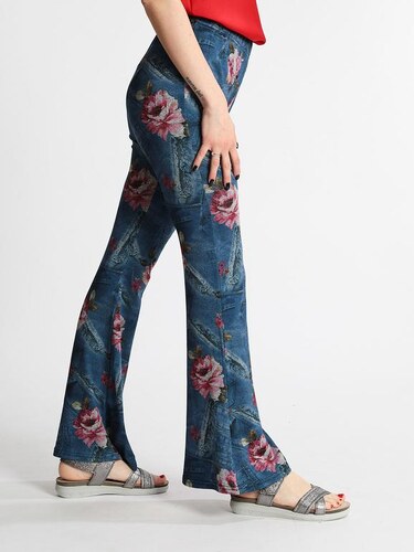 Pantaloni elasticizzati a fiori Toni neutri Farfetch Abbigliamento Pantaloni e jeans Pantaloni Pantaloni chinos 
