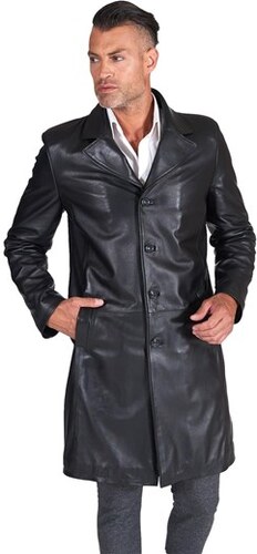 Cappotto di pelle Nero Farfetch Abbigliamento Cappotti e giubbotti Soprabiti Impermeabili 