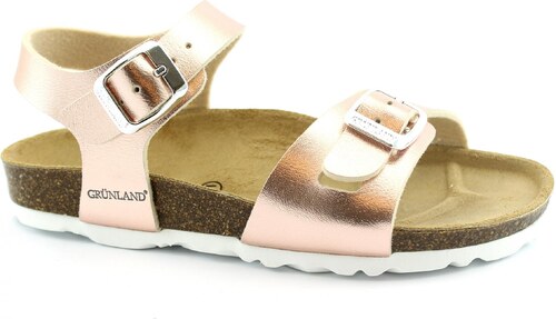 GRUNLAND LUCE SB1239 25/31 cipria rosa sandalo bambina fibbie birk pellepallonc 