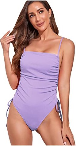 OYZ Costumi Da Bagno Rasoi Da Donna Siamese Costume Da Bagno Tinta Unita Sexy Sling Beach Bikini