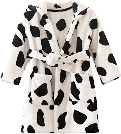YOLIA Unisex Bambini Abiti Carini con Cappuccio da notte in Pile Morbido Accappatoio Vestaglia Abiti