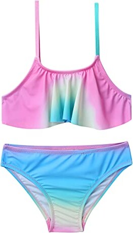 Costume Da Bagno Sirena 3 Pezzi Per Bambina - Con Coda Colorata, Spallacci Regolabili, Per Mare E Piscina