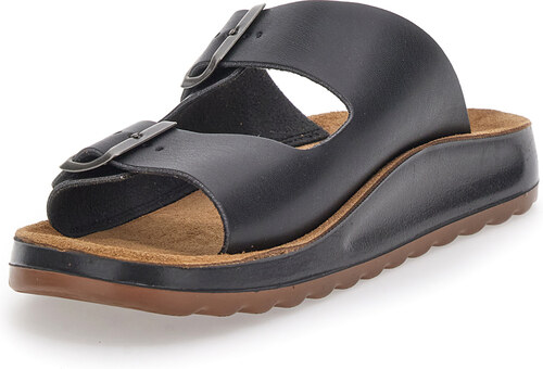 Fly Flot Agugliaro Ciabatte Uomo In Pelle Con Doppia Fibbia - Sottopiede In Pelle E Suola Antishock - Foto 3