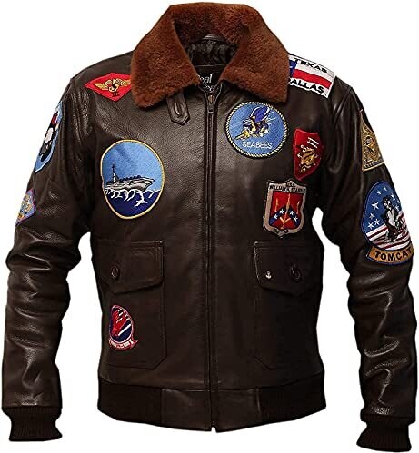 Giubbotto Bomber Uomo Vera Pelle Nero Giacca Giubbino Lana Slim VIETRI LEATHER e