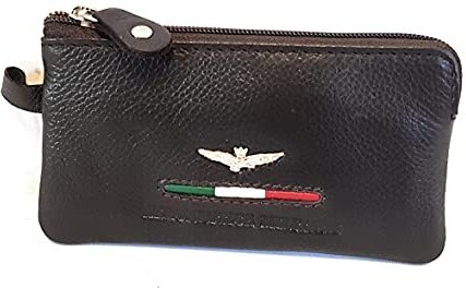 Portachiavi Uomo In Pelle Avirex, Linea Eagle, Colore Cognac, Made In Italy, 6 Ganci E Taschina Con Zip