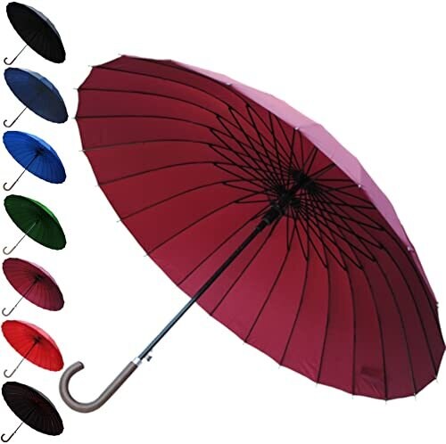 SMATI Ombrello pieghevole da uomo apertura e chiusura automatiche; Stecche in fibra di vetro; Antivento; Durevole; Diametro=97cm; Grande classico