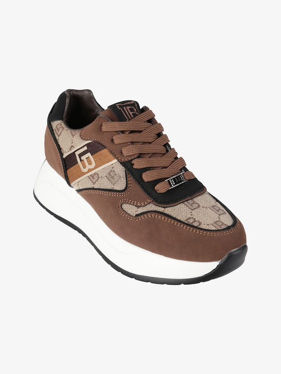 Laura Biagiotti Sneakers Donna Stringate Con Platform Marrone Taglia 37