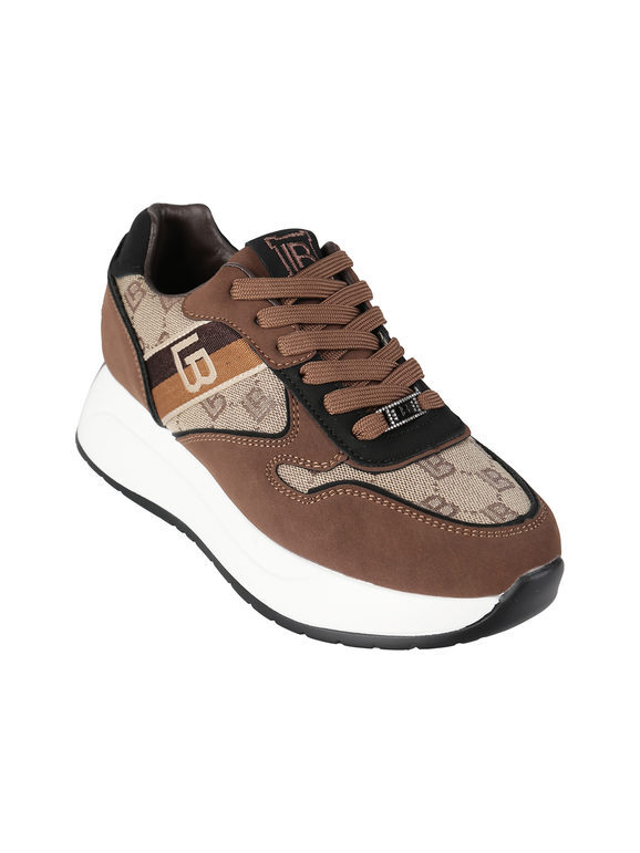 Laura Biagiotti Sneakers Donna Stringate Con Platform Marrone Taglia 37